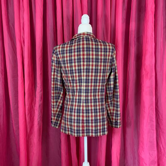 Vintage 70s Cricket Lane plaid double button blazer Jacket, med - L - Picture 2 of 10